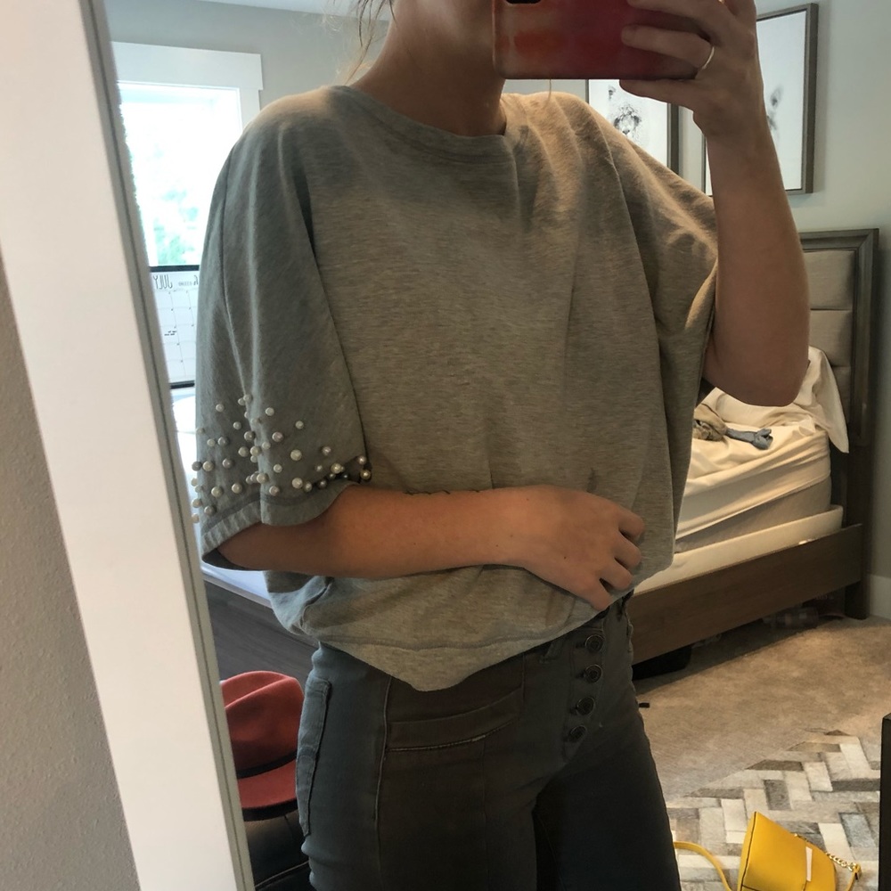 Sweatshirt material short sleeve shirt